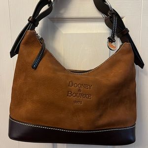 Dooney & Bourke Vintage Brown Leather Suede Handbag w/Buckle.